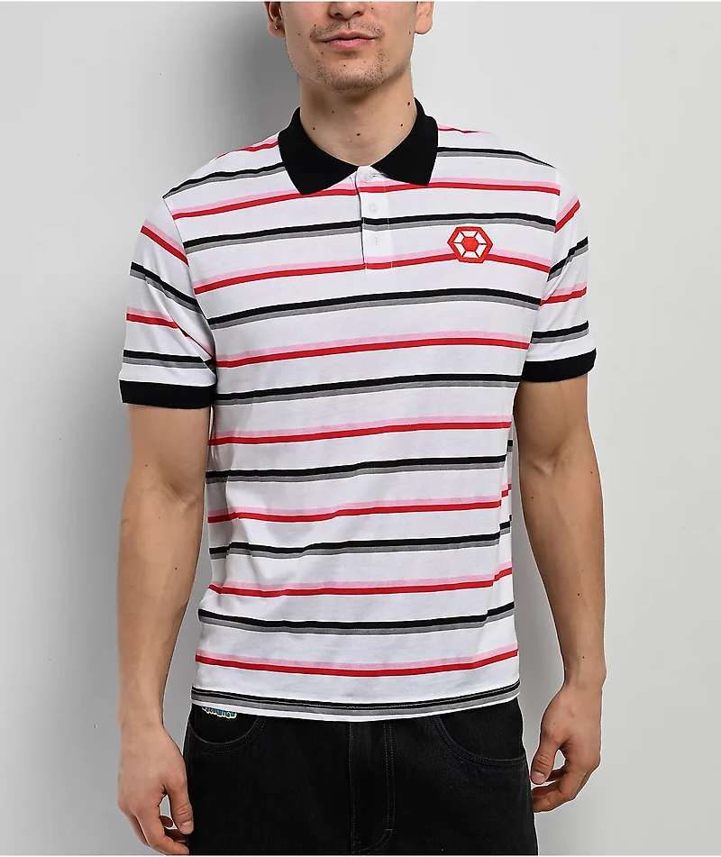 Southpole White Stripe Polo Shirt