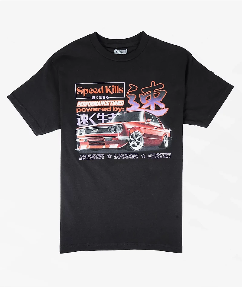 Speed Kills Hi Performance Black T-Shirt