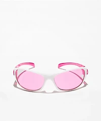 Speedster Pink & White Wrap Sunglasses