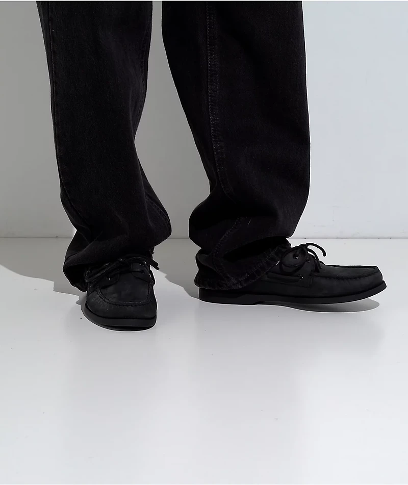 Sperry Authentic Original™ 2-Eye Black Leather Boat Shoes