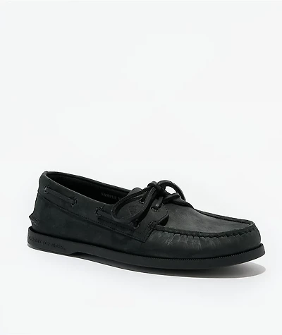 Sperry Authentic Original™ 2-Eye Black Leather Boat Shoes