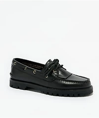 Sperry Kiltie Lug Black Boat Shoes