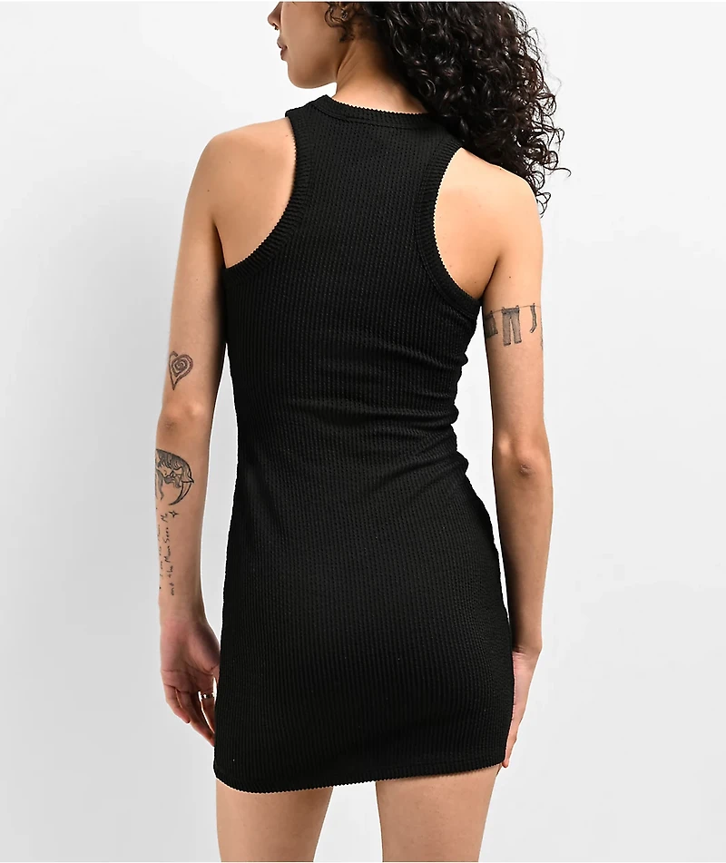 Spicychix Black Ribbed Bodycon Dress