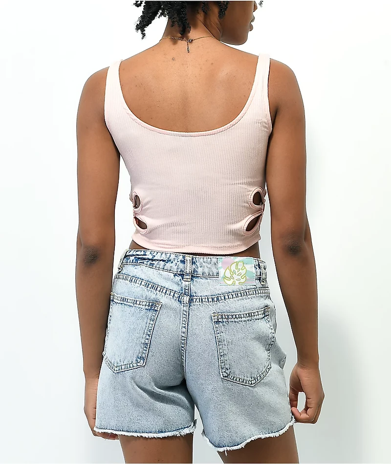 Spicychix Daisy Cut Out Coral Crop Tank Top
