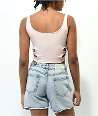 Spicychix Daisy Cut Out Coral Crop Tank Top