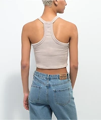 Spicychix High Neck Beige Crop Tank Top