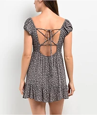 Spicychix Open Back Blue Floral Boho Mini Dress