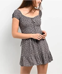 Spicychix Open Back Blue Floral Boho Mini Dress