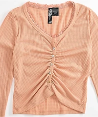 Spicychix Pink Button Up Long Sleeve Top