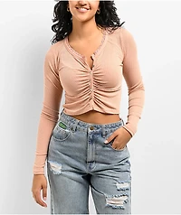 Spicychix Pink Button Up Long Sleeve Top