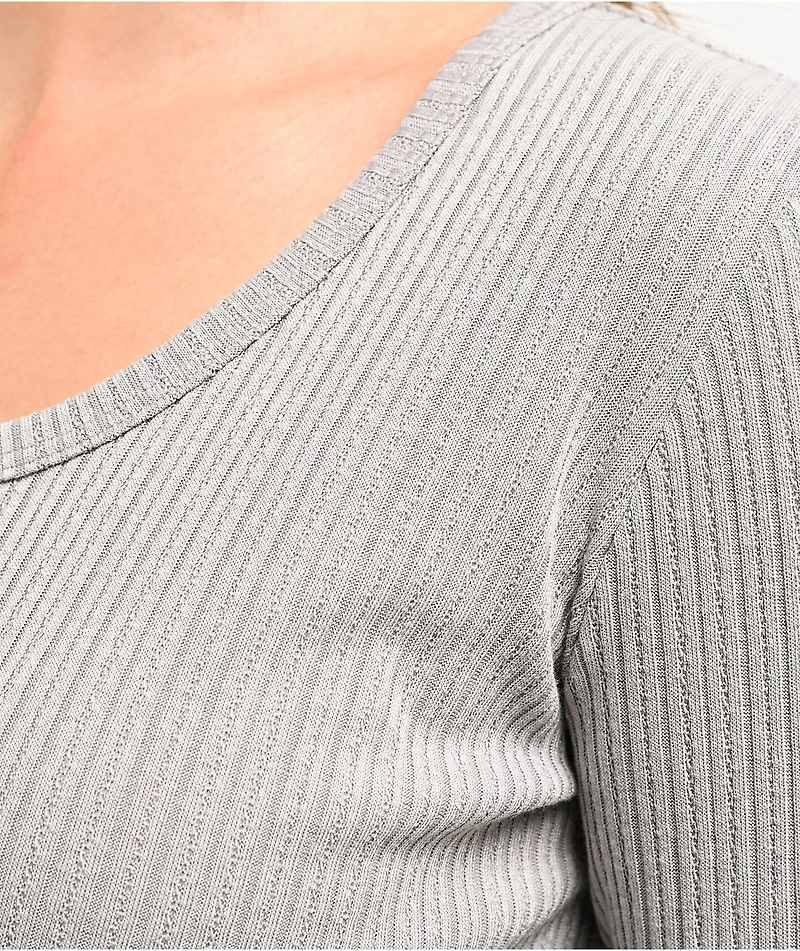 Spicychix Pointelle Grey Sweater