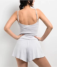 Spicychix Pointelle Light Blue Crop Tank Top