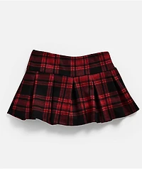 Spicychix Red Plaid Pleated Skort
