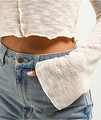 Spicychix Slub Cream Long Sleeve Top