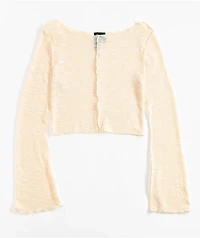 Spicychix Slub Cream Long Sleeve Top