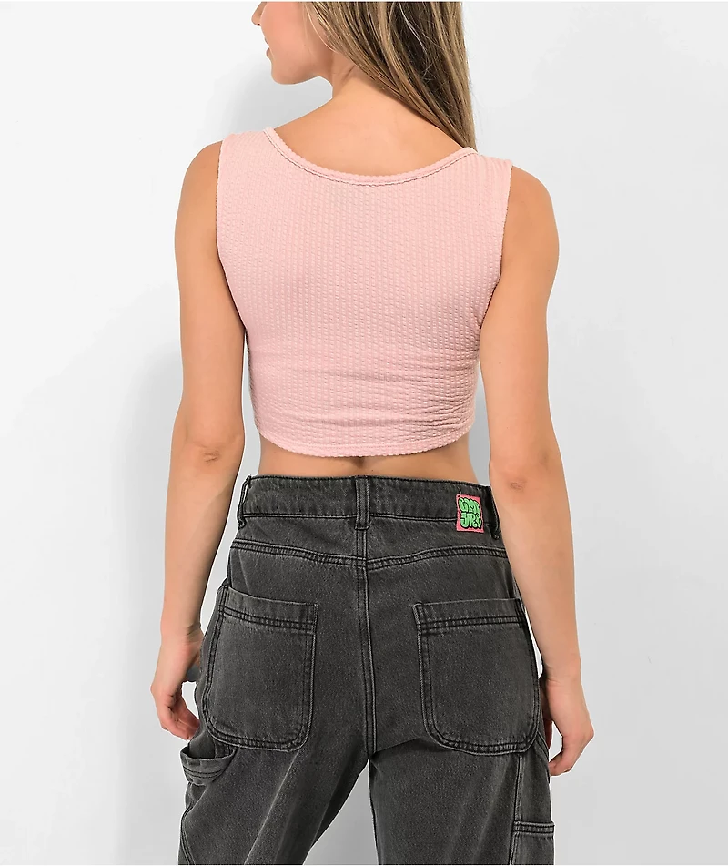 Spicychix Textured Pink Corset Crop Tank Top