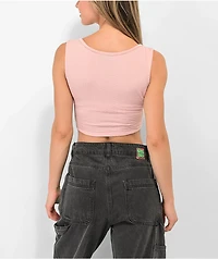 Spicychix Textured Pink Corset Crop Tank Top