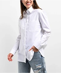Spicychix White Oversize Long Sleeve Button Up Shirt