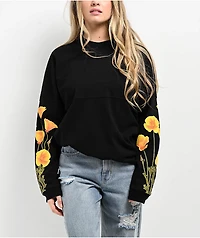 Spirit Jersey City Of Los Angeles Poppy Fields Black Long Sleeve T-Shirt