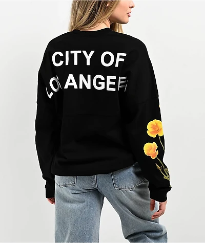 Spirit Jersey City Of Los Angeles Poppy Fields Black Long Sleeve T-Shirt