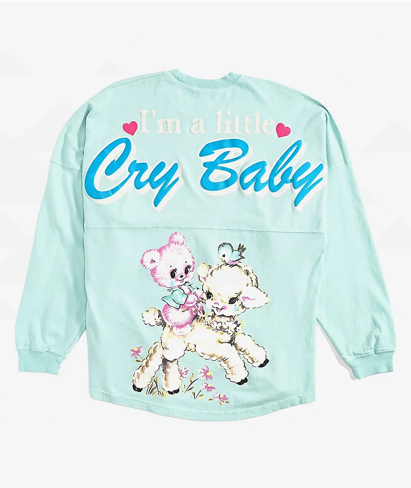 Spirit Jersey Cry Baby Light Blue Long Sleeve T-Shirt