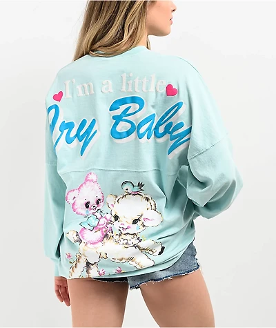 Spirit Jersey Cry Baby Light Blue Long Sleeve T-Shirt