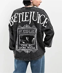 Spirit Jersey x Beetlejuice Black Mineral Wash Long Sleeve T-Shirt