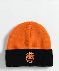 Spitfire Big Head Black & Orange Beanie