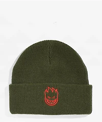 Spitfire Bighead Olive & Red Beanie