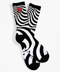 Spitfire Bighead Swirl Black & White Crew Socks
