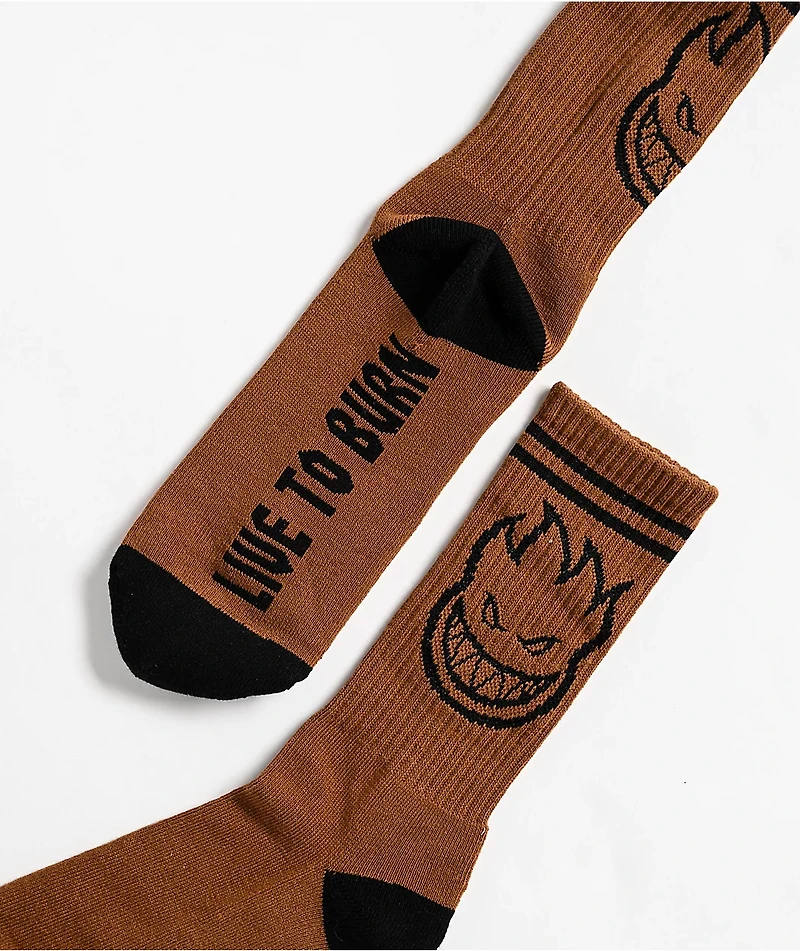 Spitfire Bighead Tan & Black Crew Socks