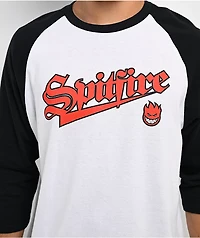 Spitfire Bighead White & Black Raglan T-Shirt