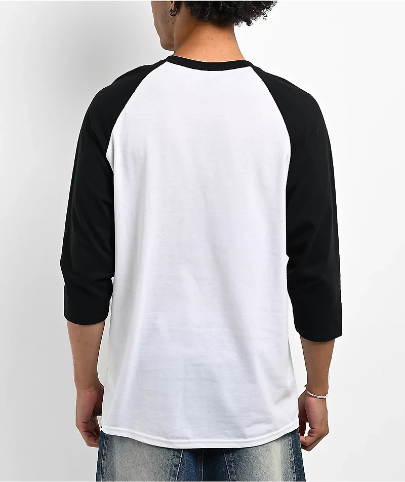 Spitfire Bighead White & Black Raglan T-Shirt