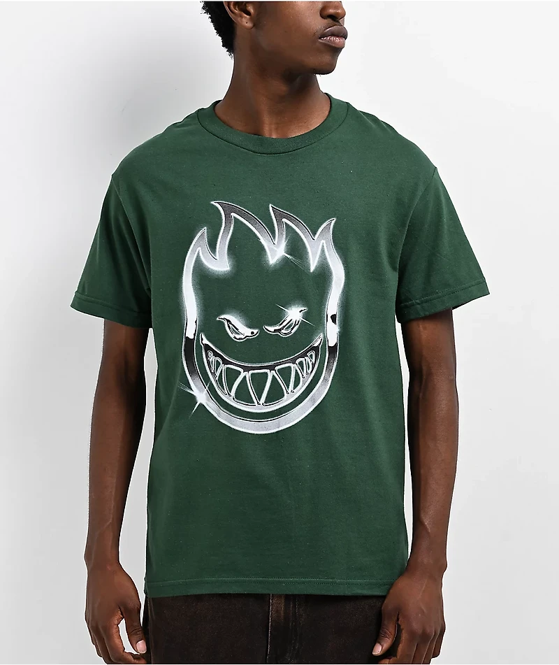 Spitfire Chrome Bighead Green T-Shirt