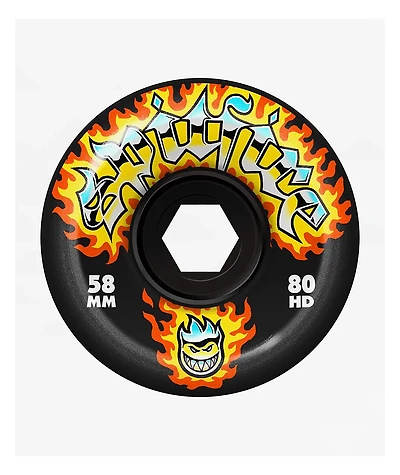 Spitfire Chrome Venom Formula Four Conical 58mm 80a Black Cruiser Skateboard Wheels