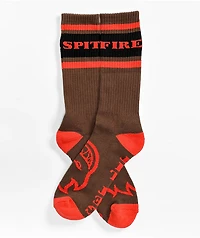 Spitfire Classic '87 Bighead Brown & Red Crew Socks