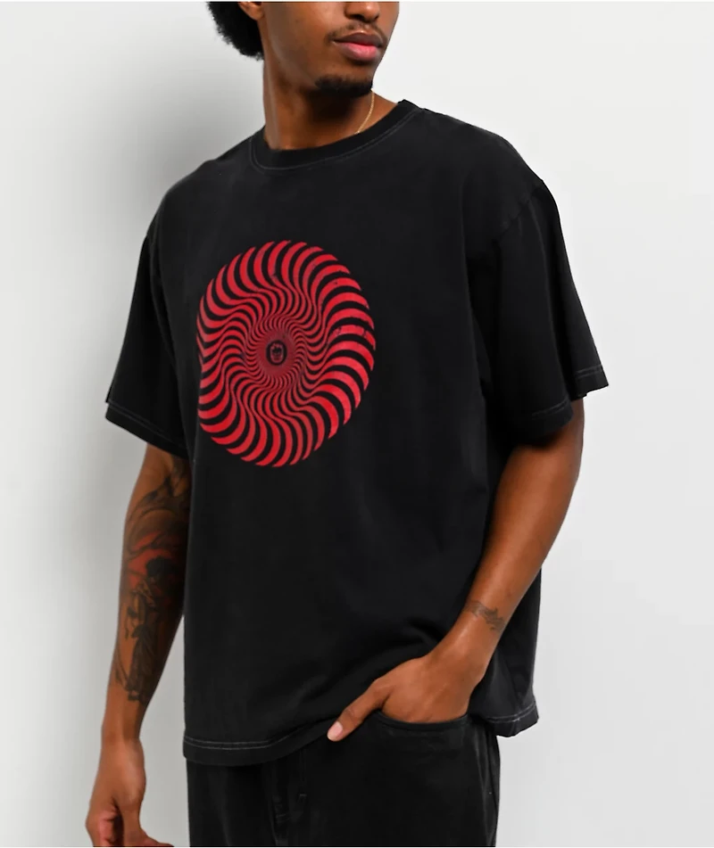 Spitfire Classic Swirl Black Wash T-Shirt