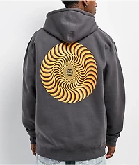 Spitfire Classic Swirl Charcoal Zip Hoodie