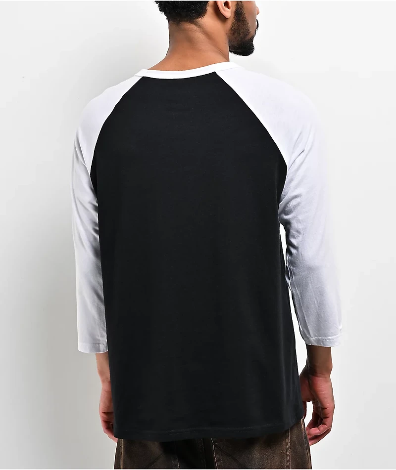 Spitfire Demon Black & White Three Quarter Sleeve T-Shirt