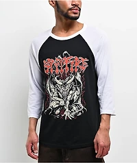 Spitfire Demon Black & White Three Quarter Sleeve T-Shirt
