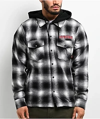 Spitfire Demonseed Black & White Hooded Flannel Shirt