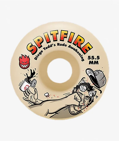 Spitfire Diego Rude Awakening Formula Four 55.5mm 99a White Skateboard Wheels