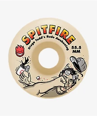 Spitfire Diego Rude Awakening Formula Four 55.5mm 99a White Skateboard Wheels