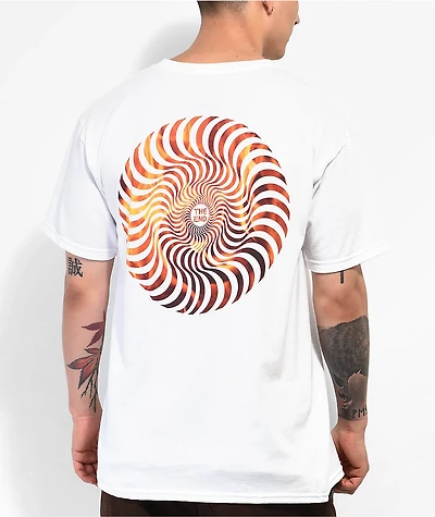 Spitfire Flamed Fill Swirl White T-Shirt