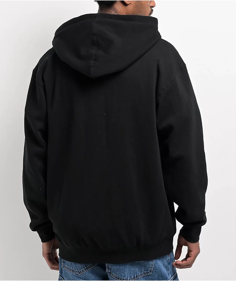 Spitfire Flames Script Black Zip Hoodie
