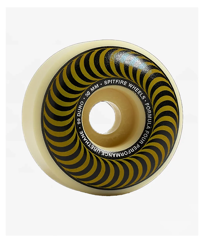 Spitfire Formula Four Classics White & Gold 50mm 99a Skateboard Wheels