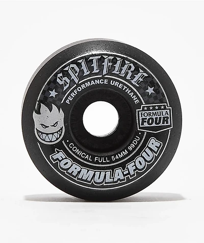 Spitfire Formula Four Full Conical 54mm 99a Black Skateboard Wheels