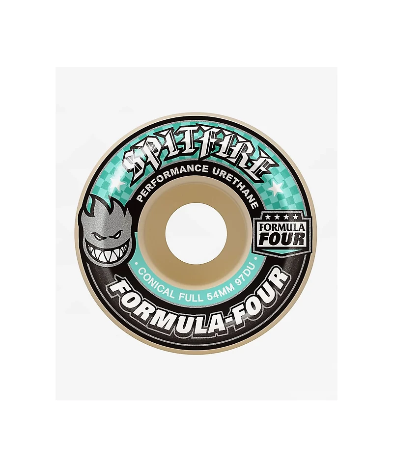 Spitfire Formula Four Full Conical 56mm 97a Teal Skateboard Wheels