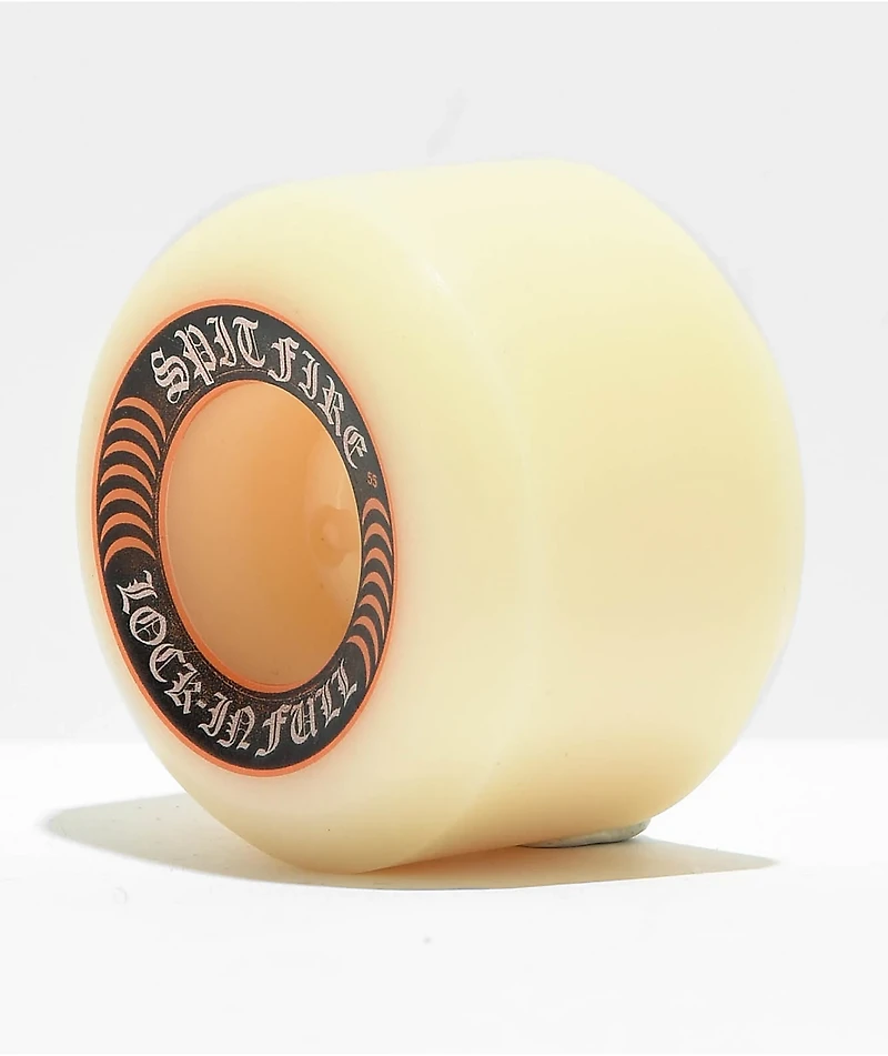 Spitfire Formula Four Lock-In Full 55mm 99a White & Orange Skateboard Wheels