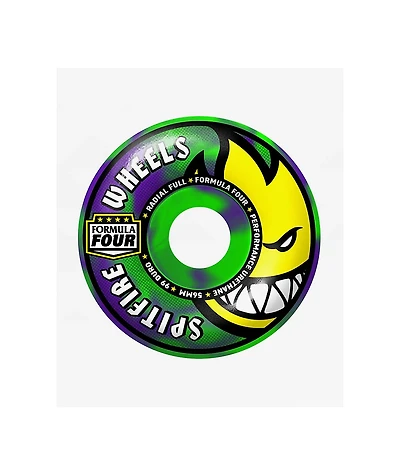Spitfire Formula Four Radial Full 56mm 99a Green & Purple Swirl Skateboard Wheels